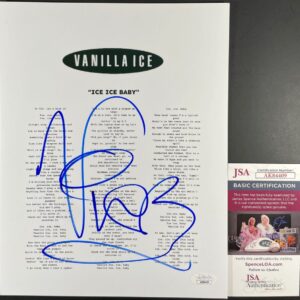 Vanilla Ice Hip Hop Rap Artist Signed Ice Ice Baby Lyric Sheet Autograph JSA COA