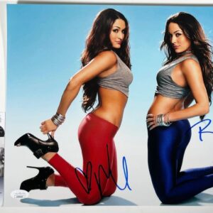 WWE Divas Nikki Bella & Brie Bella Twins Signed 11x14 Photo A Autograph JSA COA