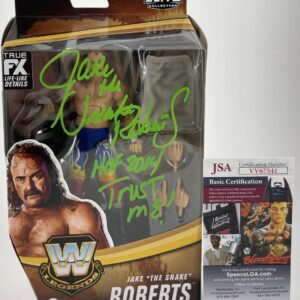 WWE Jake The Snake Roberts Signed Mattel Legend Elite Wrestling Figure B JSA COA
