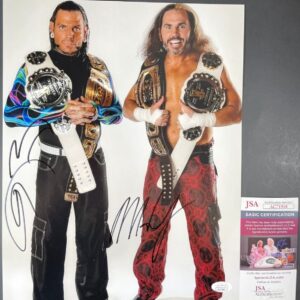 WWE Matt Hardy & Jeff Hardy Signed Hardy Boyz 11x14 Photo C Autograph JSA COA