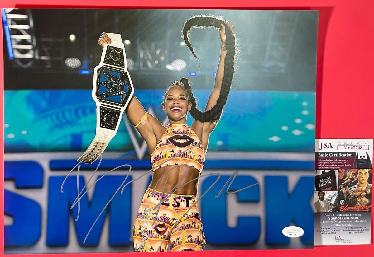 WWE NXT Bianca Belair Autographed 11x14 Photo L Signed Wrestlemania JSA COA