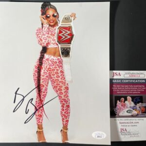 WWE NXT Bianca Belair Signed Championship Belt 8x10 Photo C Autograph JSA COA