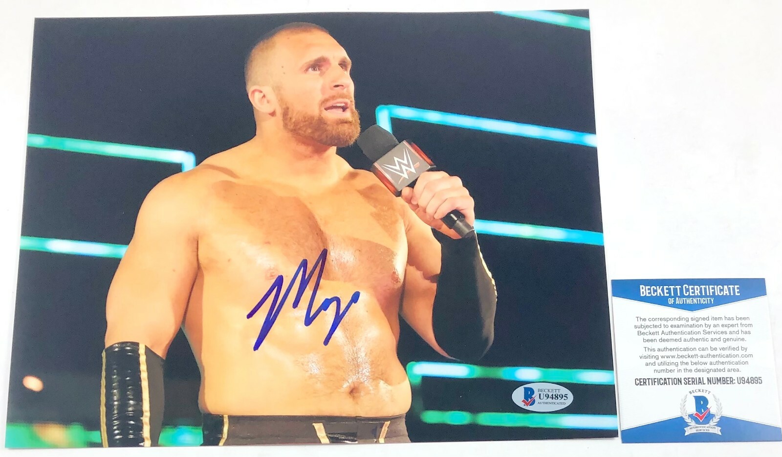 WWE NXT Mojo Rowley Signed 8x10 Photo Autograph WrestleMania Beckett BAS COA