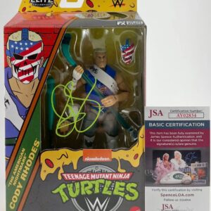 WWE TMNT American Nightmare Cody Rhodes Signed Mattel Elite Figure A JSA COA