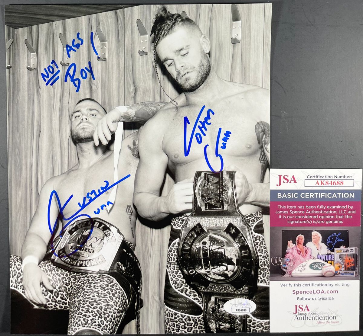 AEW Austin Gunn & Colten Gunn Signed The Gunns 8x10 Photo C Autograph JSA COA
