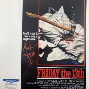 Ari Lehman Signed Friday The 13th 11x17 Poster B Autograph Jason BAS COA