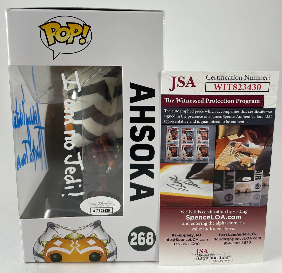 Ashley Eckstein Signed Star Wars Ahsoka Funko POP1 #268 Autograph JSA COA - Image 4