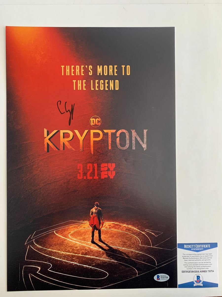 Cameron Cuffe Signed Krypton 11x17 Poster Autograph Beckett BAS COA