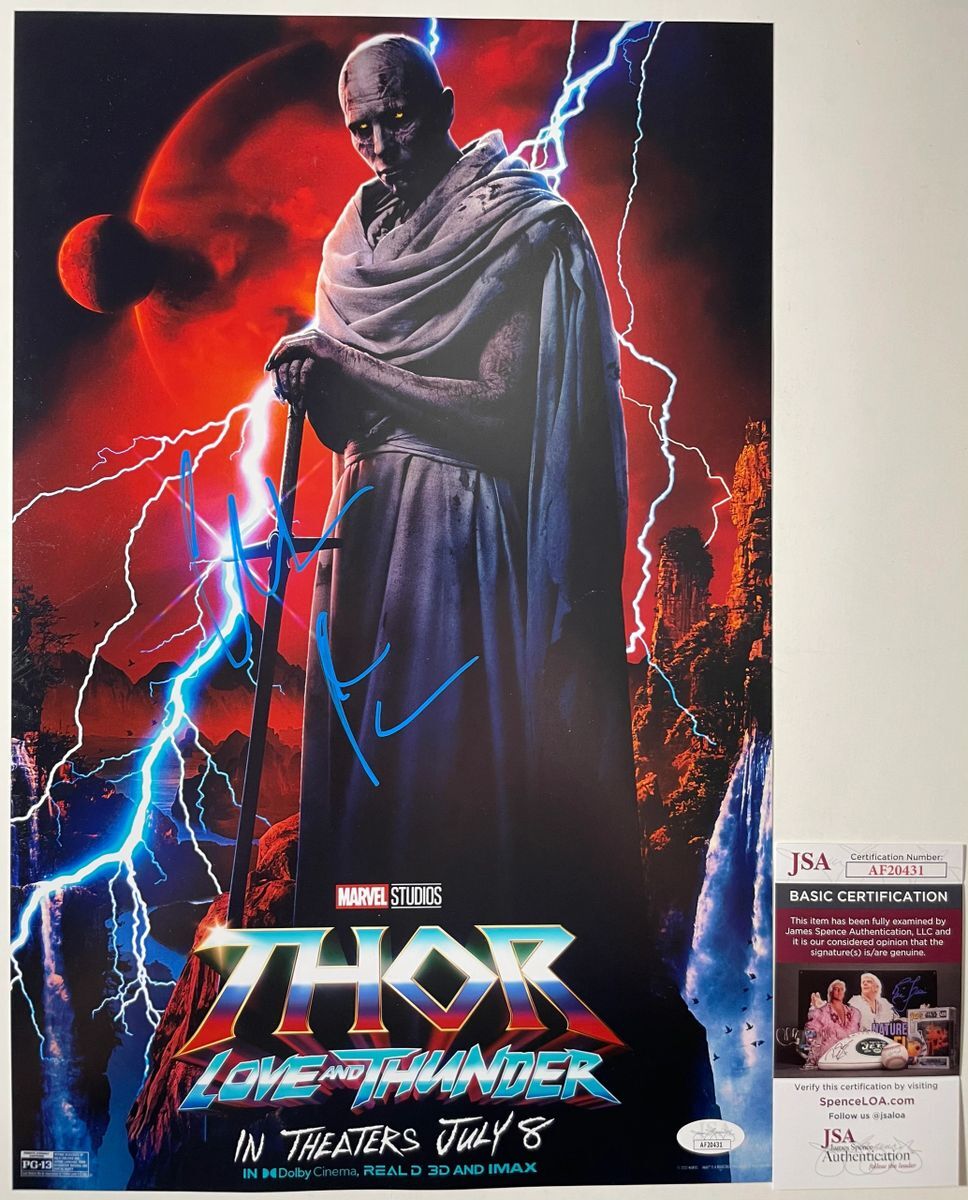 Christian Bale Signed Marvel Thor Love And Thunder 11x17 Poster Gorr JSA COA