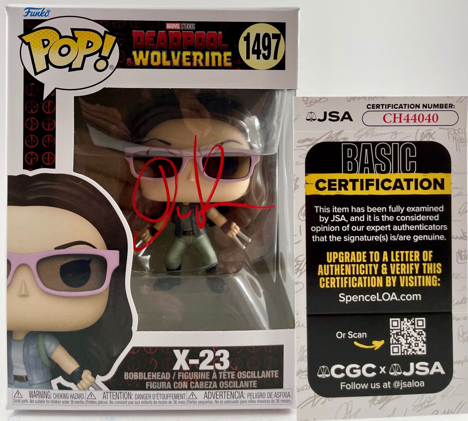 Dafne Keen Signed Marvel Deadpool & Wolverine X-23 Funko POP! Autograph JSA COA