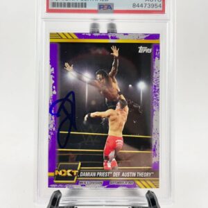 Damian Priest Signed 2021 Topps WWE NXT Trading Card #69 Purple PSA DNA Slabbed