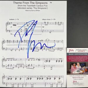 Danny Elfman Composer Signed The Simpsons Theme Sheet Music JSA COA