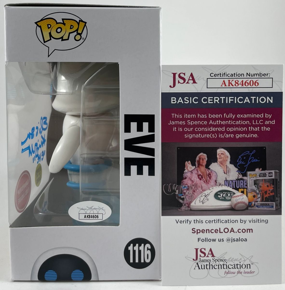 Elissa Knight Signed Disney Pixar WALL-E Eve GITD Exclusive Funko POP JSA COA - Image 2