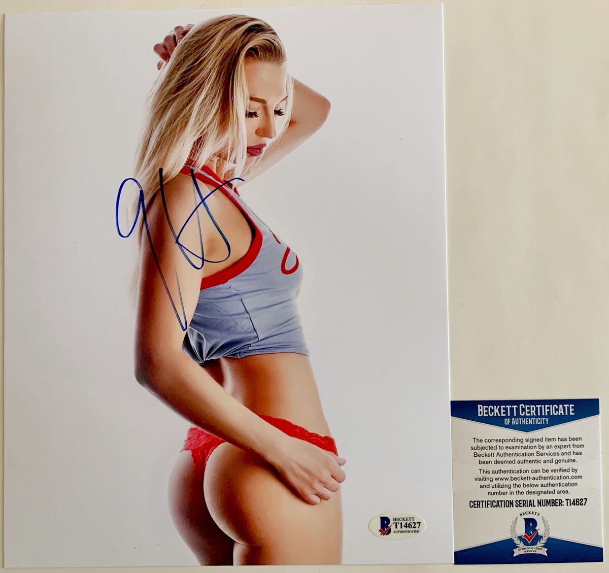 Ellie Heiden Signed 8x10 Photo C Autograph Sexy Lingerie Model BAS COA