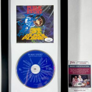 Flavor Flav Signed Public Enemy Fear Of A Black Planet CD Framed Display JSA COA