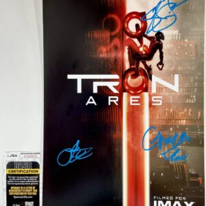 Greta Lee & Arturo Castro +1 Cast Signed Tron: Ares 11x17 Movie Poster B JSA COA