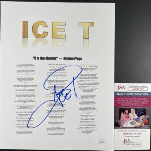 Ice-T West Coast Rapper Signed Rhyme Pays "6 'N The Mornin'" Lyric Sheet JSA COA