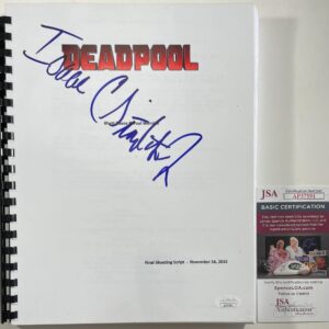 Isaac C. Singleton Signed Marvel Deadpool Full Movie Script Autograph JSA COA