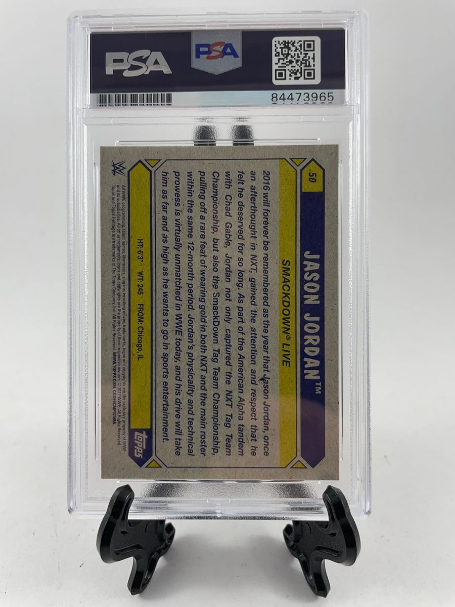 Jason Jordan Signed 2017 Topps WWE Heritage Rookie Trading Card PSA DNA Slabbed - Image 2