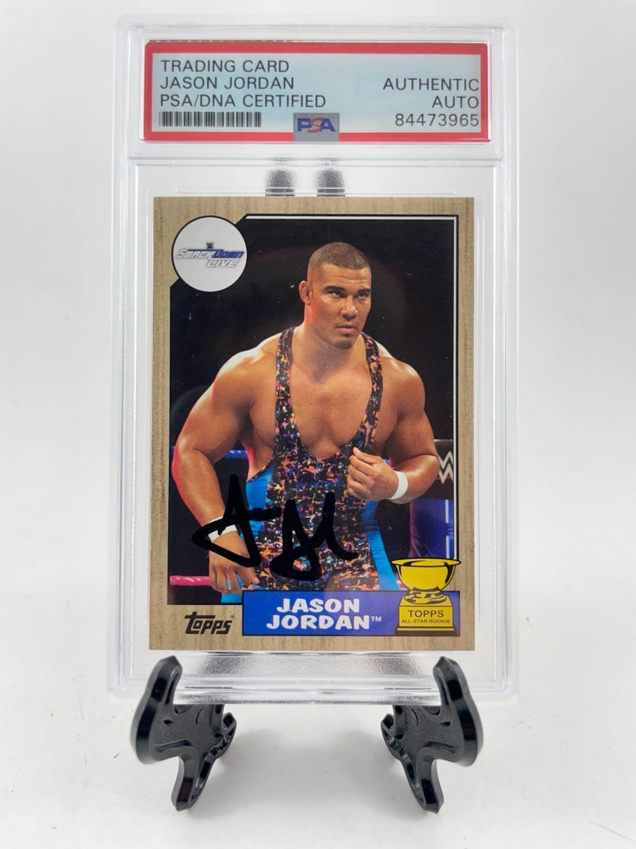 Jason Jordan Signed 2017 Topps WWE Heritage Rookie Trading Card PSA DNA Slabbed