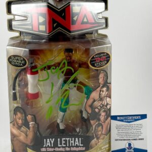 Jay Lethal Signed Marvel Toys TNA Wrestling Figure Autograph Beckett BAS COA