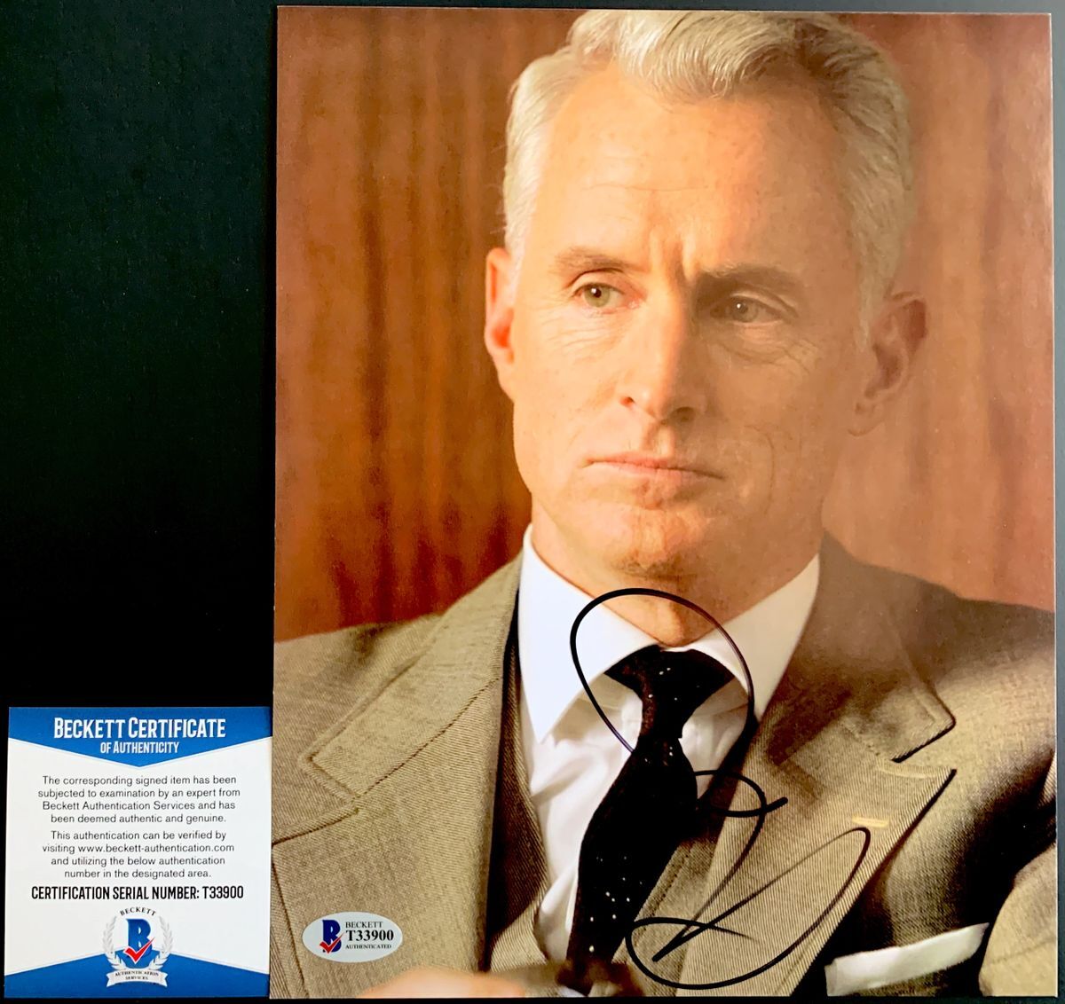 John Slattery Signed Mad Men Roger Sterling 8x10 Photo A Autograph BAS COA