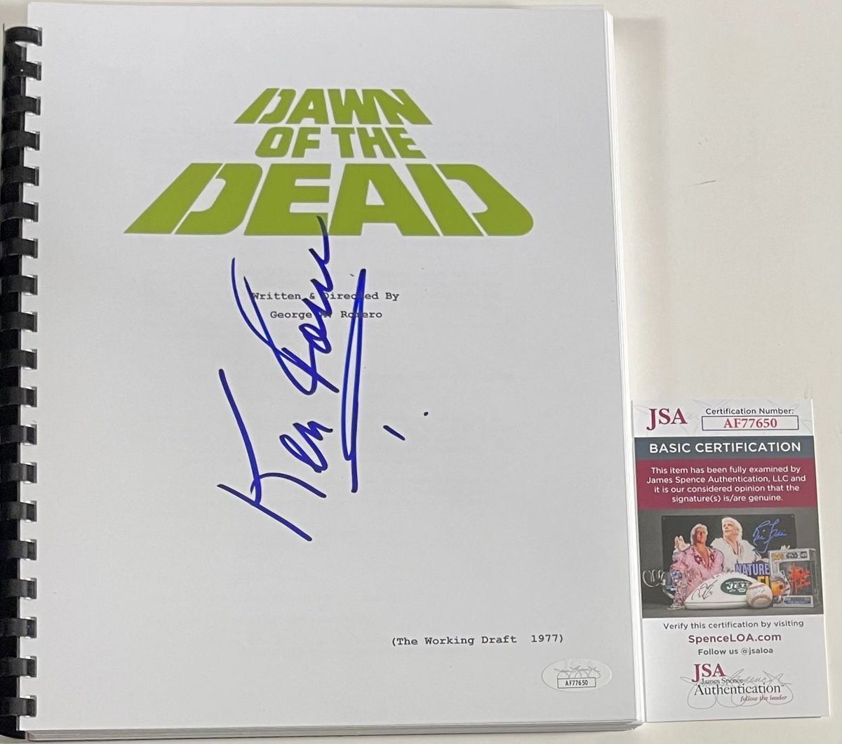 Ken Foree Signed Dawn Of The Dead Complete Movie Script Autograph JSA COA