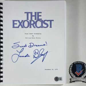 Linda Blair Signed The Exorcist Complete Movie Script C Autograph Regan BAS COA