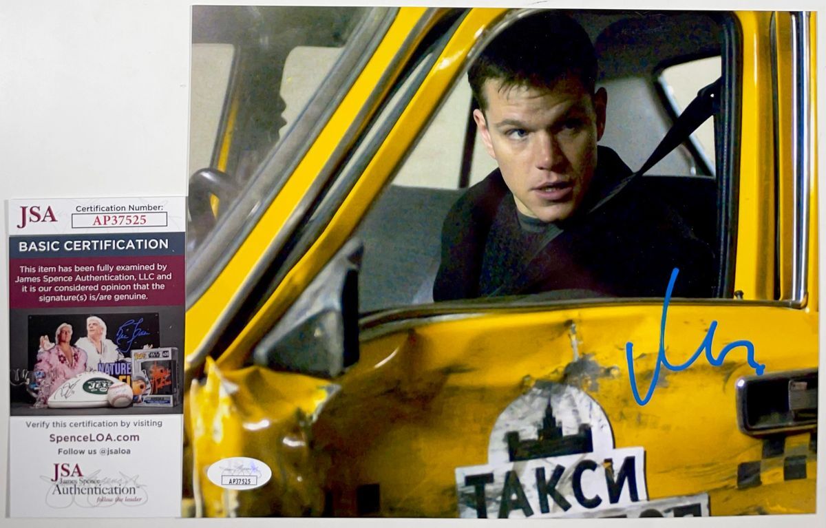 Matt Damon Signed The Bourne Supremacy Jason Bourne 8x10 Photo JSA COA
