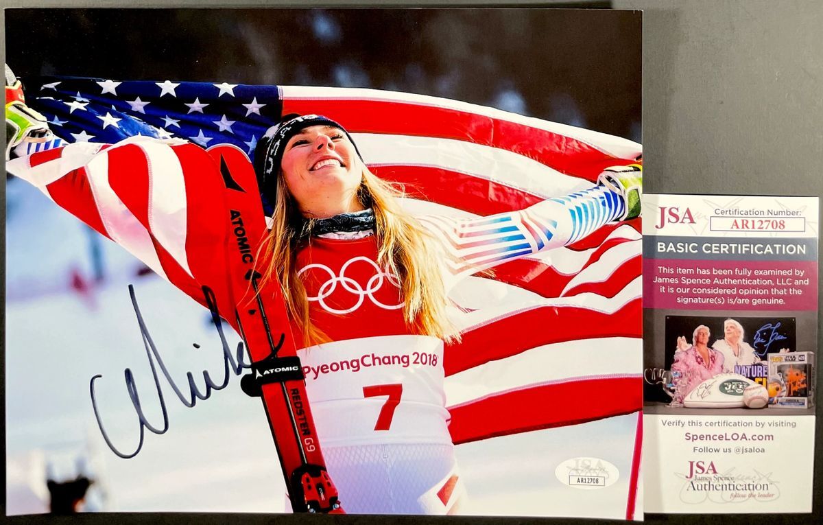 Mikaela Shiffrin Signed 8x10 Photo B Autograph Olympic Gold Medal Skier JSA COA