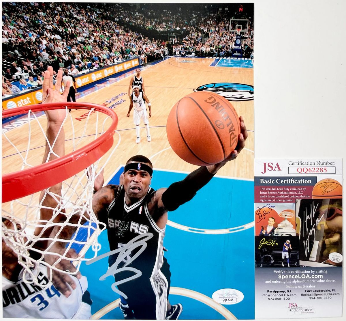 NBA Stephen Jackson Signed San Antonio Spurs 8x10 Photo A Autograph JSA COA