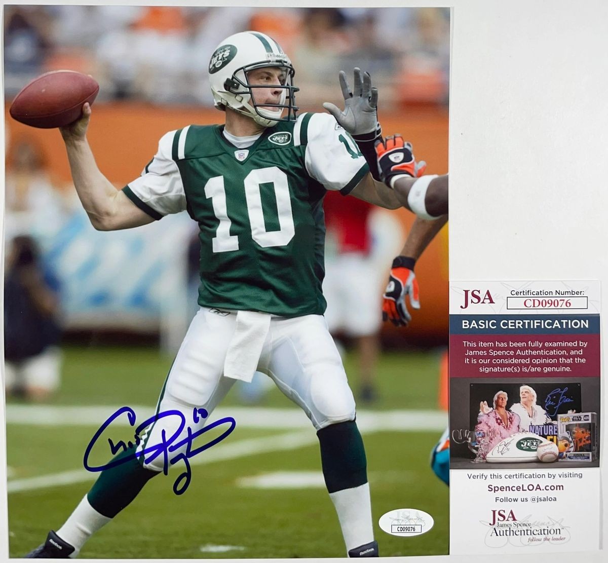 NFL Chad Pennington Signed New York Jets 8x10 Photo B Autograph JSA COA