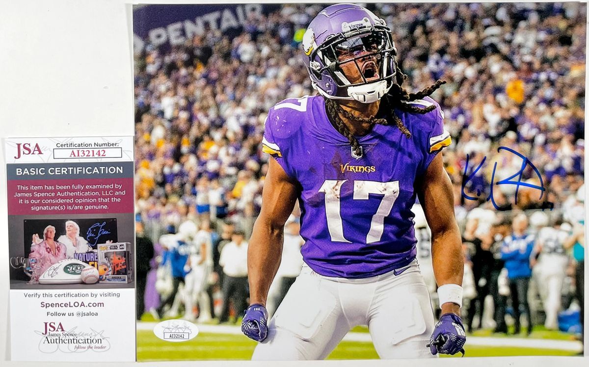 NFL K.J. Osborn Signed Minnesota Vikings 8x10 Photo B Autograph JSA COA