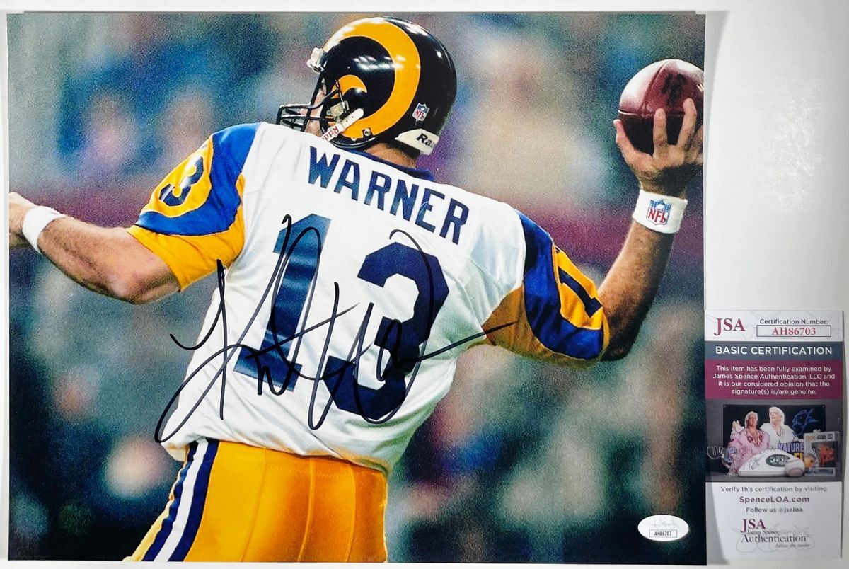NFL Kurt Warner Signed St. Louis Rams Super Bowl 11x14 Photo C Autograph JSA COA