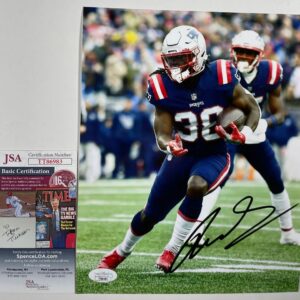 NFL Rhamondre Stevenson Signed New England Patriots 8x10 Photo D JSA COA