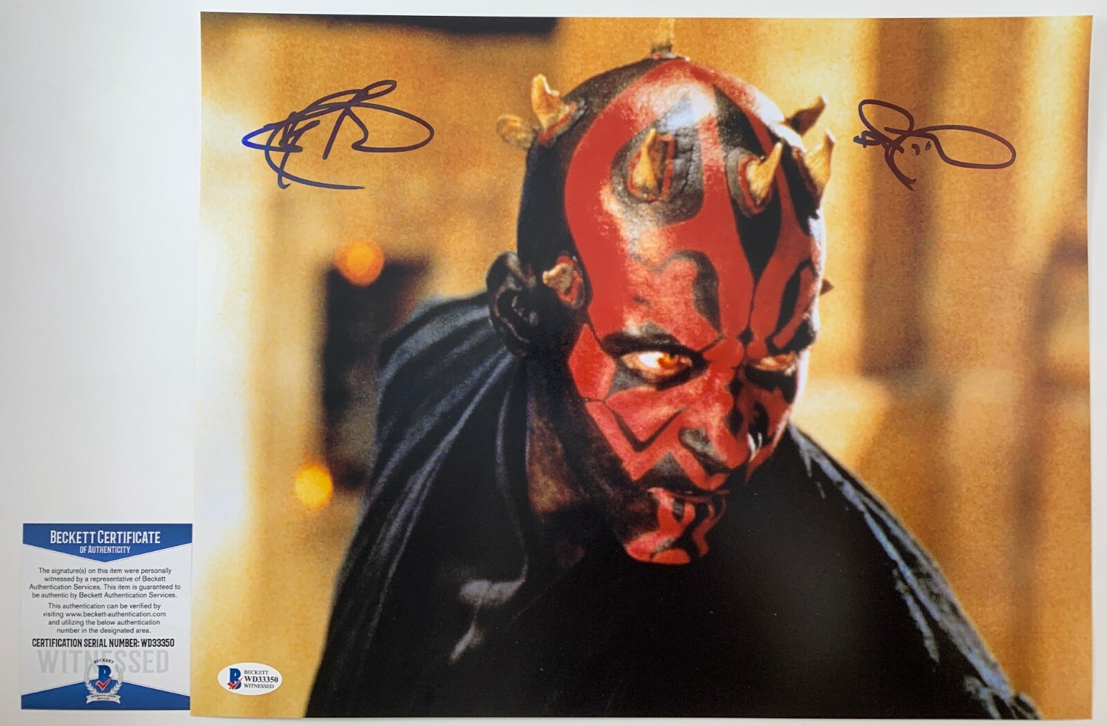 Ray Park Signed Star Wars The Phantom Menace Darth Maul 11x14 Photo Beckett COA
