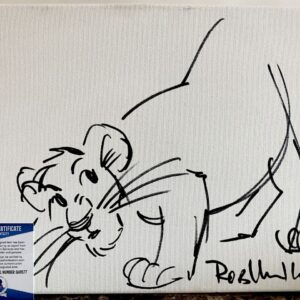 Rob Minkoff Signed Sketched Disney The Lion King Simba 11x14 Canvas Art BAS COA