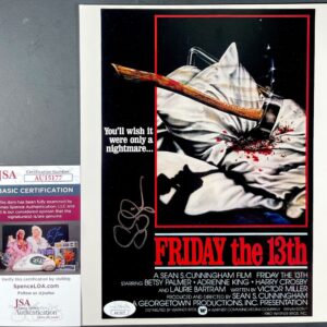 Sean S Cunningham Signed Friday The 13th 8x10 Mini Movie Poster B Photo JSA COA