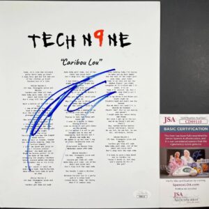 Tech N9ne Signed Caribou Lou Lyric Sheet Authentic Autograph Hip Hop JSA COA