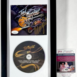 Ted Nugent Signed Detroit Muscle CD Cover Framed Matted Display JSA COA