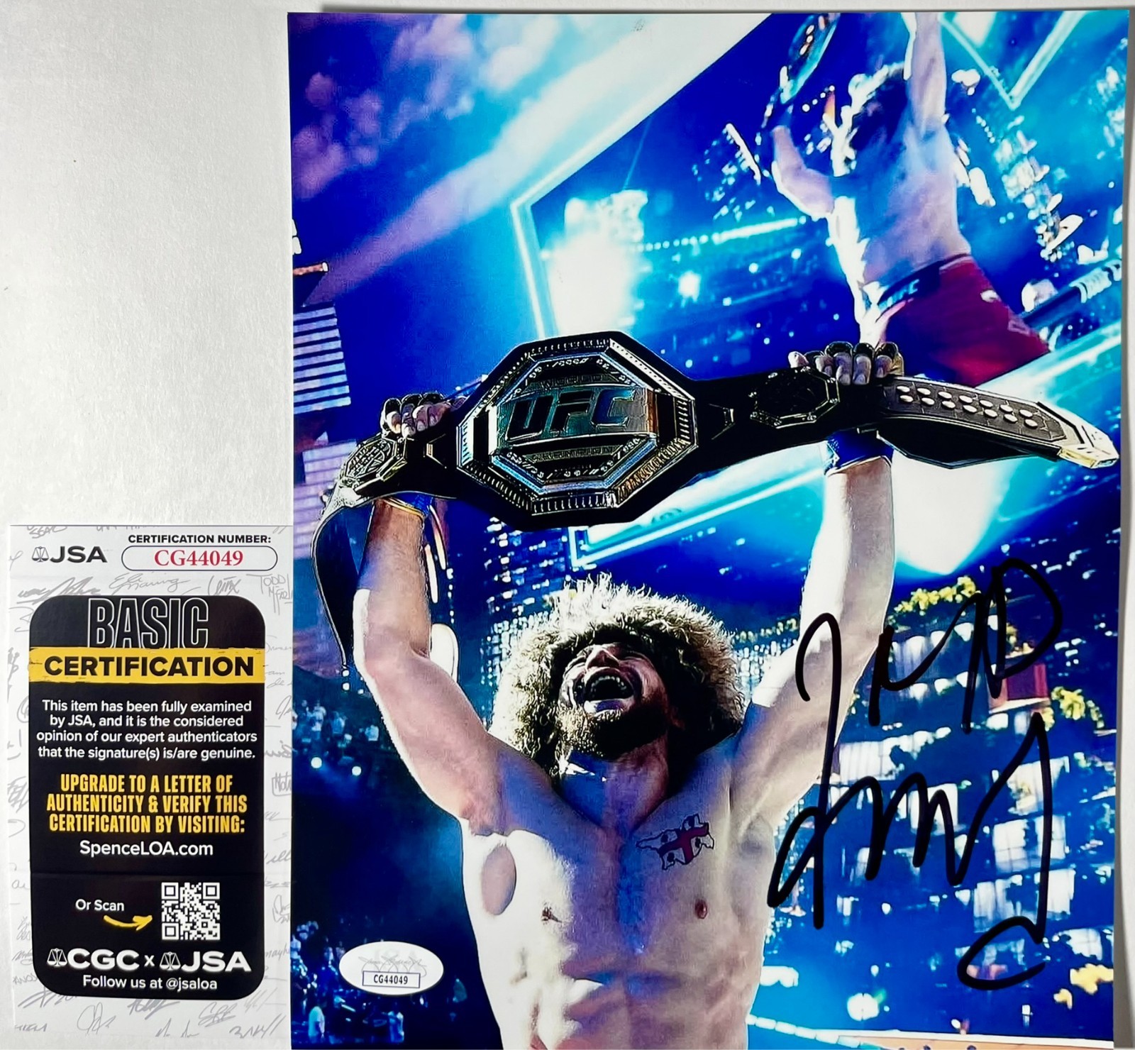 UFC MMA Fighter Merab Dvalishvili Signed 8x10 Photo Authentic Autograph JSA COA