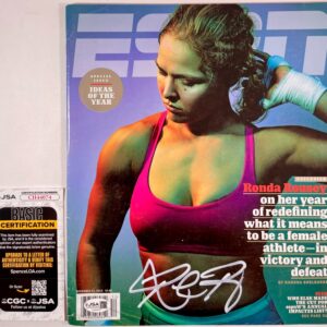 UFC Ronda Rousey Signed ESPN Magazine December 2015 Authentic Autograph JSA COA