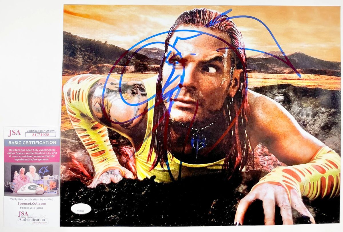 WWE AEW Jeff Hardy Signed 11x14 Photo G Autograph WrestleMania JSA COA