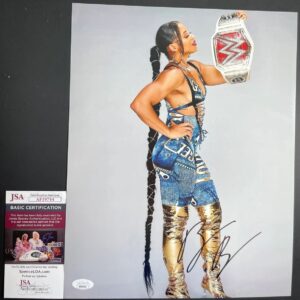 WWE Bianca Belair Signed RAW Championship Belt 11x14 Photo C Autograph JSA COA
