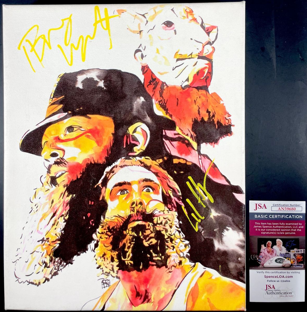 WWE Bray Wyatt & Luke Harper Signed Wyatt Family Schamberger Canvas Art JSA COA