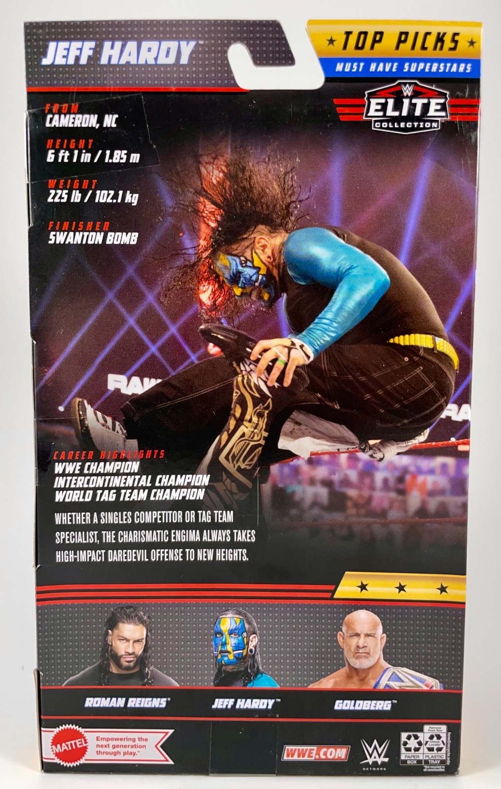 WWE Jeff Hardy Signed Mattel Elite Top Picks Wrestling Figure Autograph JSA COA - Image 5