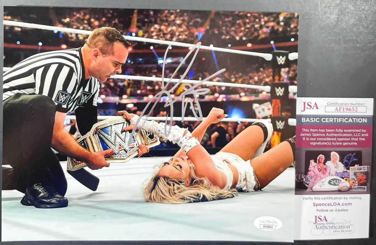 WWE Liv Morgan Signed CATC Championship Belt 8x10 Photo F Autograph JSA COA