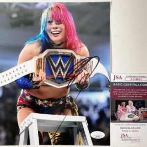 WWE NXT Asuka Signed Championship Belt 8x10 Photo F Autograph JSA COA