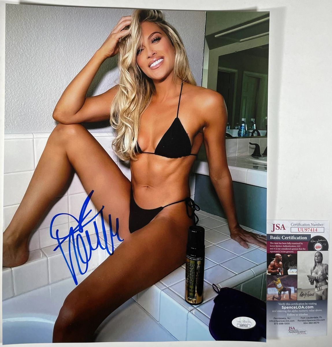 WWE NXT Diva Kelly Kelly Barbie Blank Signed 11x14 Photo A Autograph JSA COA