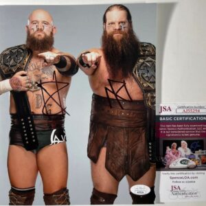 WWE NXT Erik & Ivar Dual Signed Viking Raiders 8x10 Photo G Autographed JSA COA
